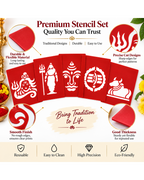 Combo 1 |Sacred Lord Shiva Combo Set _ Coconut Decoration Stencil  Design _ Pack of 5 _Unikraf
