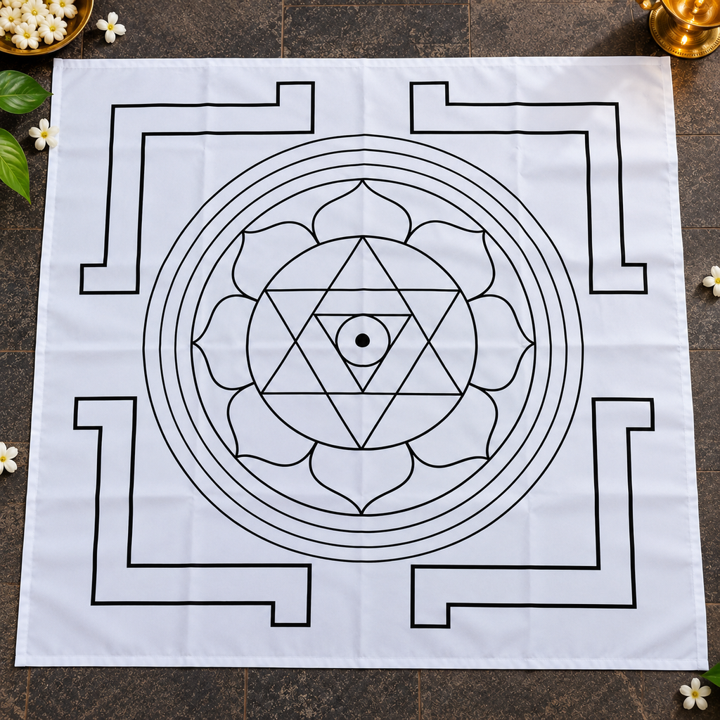 Tripura Sundari Flex Rangoli Stencil – Traditional Yantra Design for Pooja & Festivals | 3 Feet