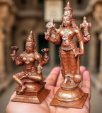 Sacred Srinivasa Perumal & Mahalakshmi Copper Idol Set – 6 Inch | 1.1 Kg Solid Copper