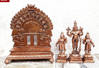 Sacred Srinivasa Perumal with Sridevi & Bhudevi Temple-Style Solid Copper Idol with Dasavathara Prabhavali – 7.2 Inch | 1.8 kg | Antique Patina Finish