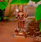 Sacred Lord Murugan Temple-Style Solid Copper Idol – 6.2 Inch | 780g | Antique Patina Finish