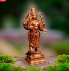Sacred Lord Murugan Temple-Style Solid Copper Idol – 6.2 Inch | 780g | Antique Patina Finish