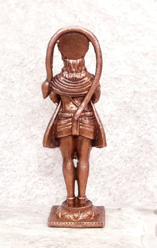 Sacred Standing Lord Hanuman Solid Copper Mini Idol – 2.6 Inches | 40 Grams | Antique Patina Finish | Handcrafted Murti
