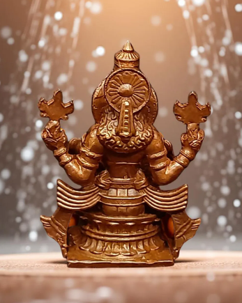 Sacred Yoga Narasimhar Solid Copper Idol – 2.7 Inches | 209 Grams | Handcrafted Temple Murti | Unikraf