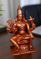 Sacred Handmade Copper Vishwaksena Idol, 3.3 Inches, 292 Grams, Antique Patina Finish, Pack of 1 Piece