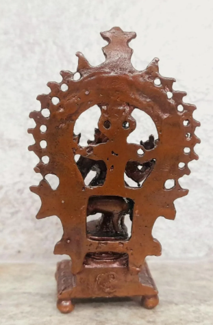 sacred Orange Copper Venugopalaswamy Idol, 3 Inches, 90 Grams, Handmade, Antique Patina Finish, Pack of 2 Pieces