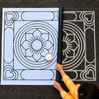Ashtadhalam Normal Kolam Flex Stencil  | Reusable Rangoli Stencil for Pooja & Festivals