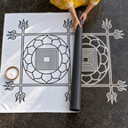Mrithvigayam Flex Stencil _ 3Feet  | Traditional Shiva Trishul Kolam Rangoli Design