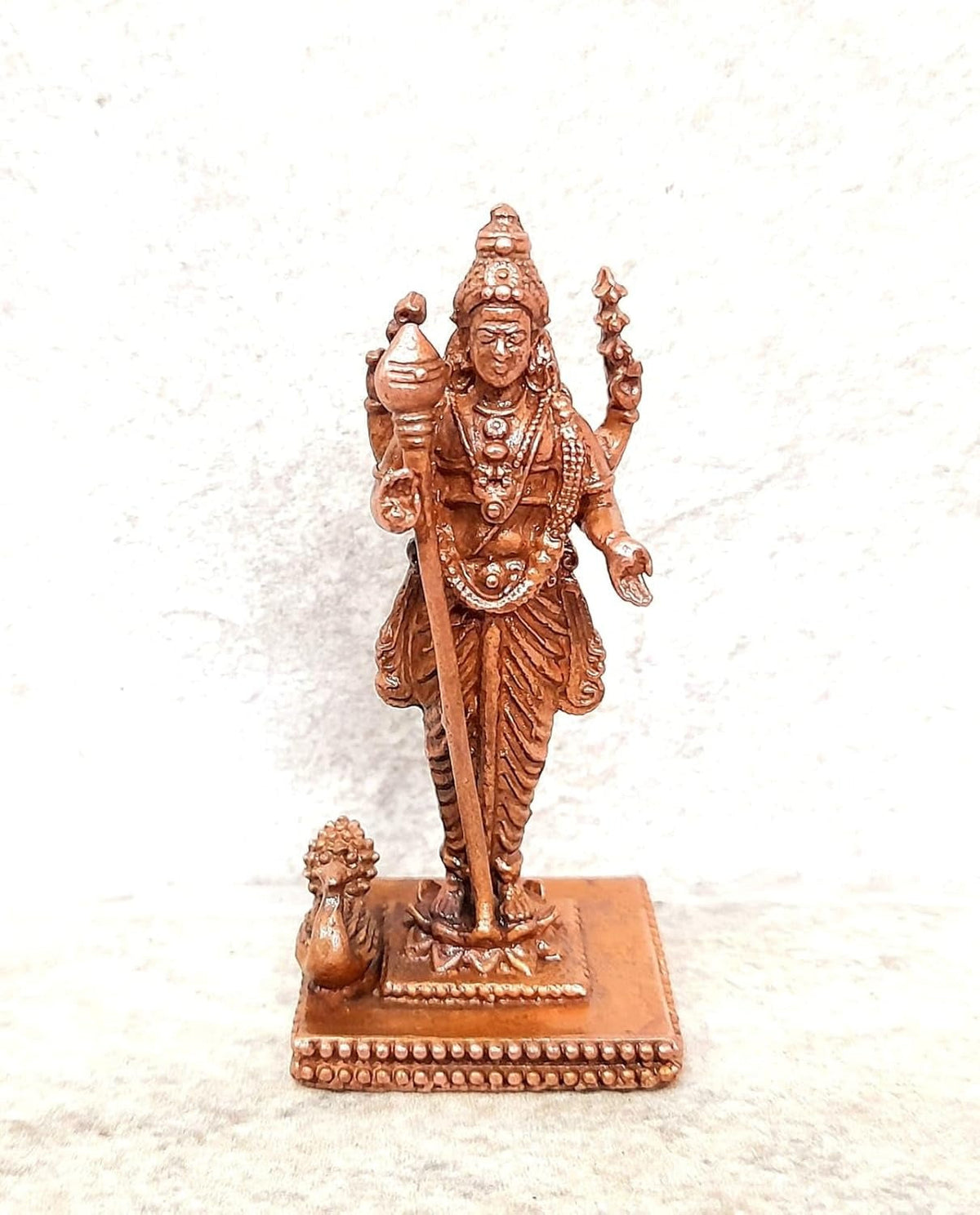 Sacred Copper Lord Murugan Idol – 2.3 Inches, 56 Grams, Handmade Antique Finish, Pack of 1 Piece