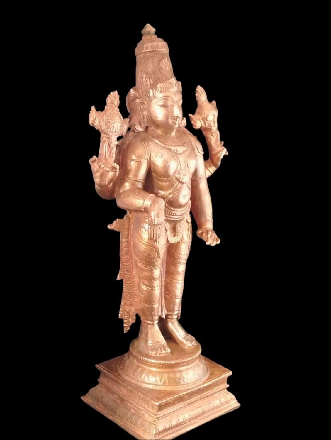 Brown Copper Idols Srinivasa Perumal 6 Inches, 760 Garm Pack Of 1 Piece