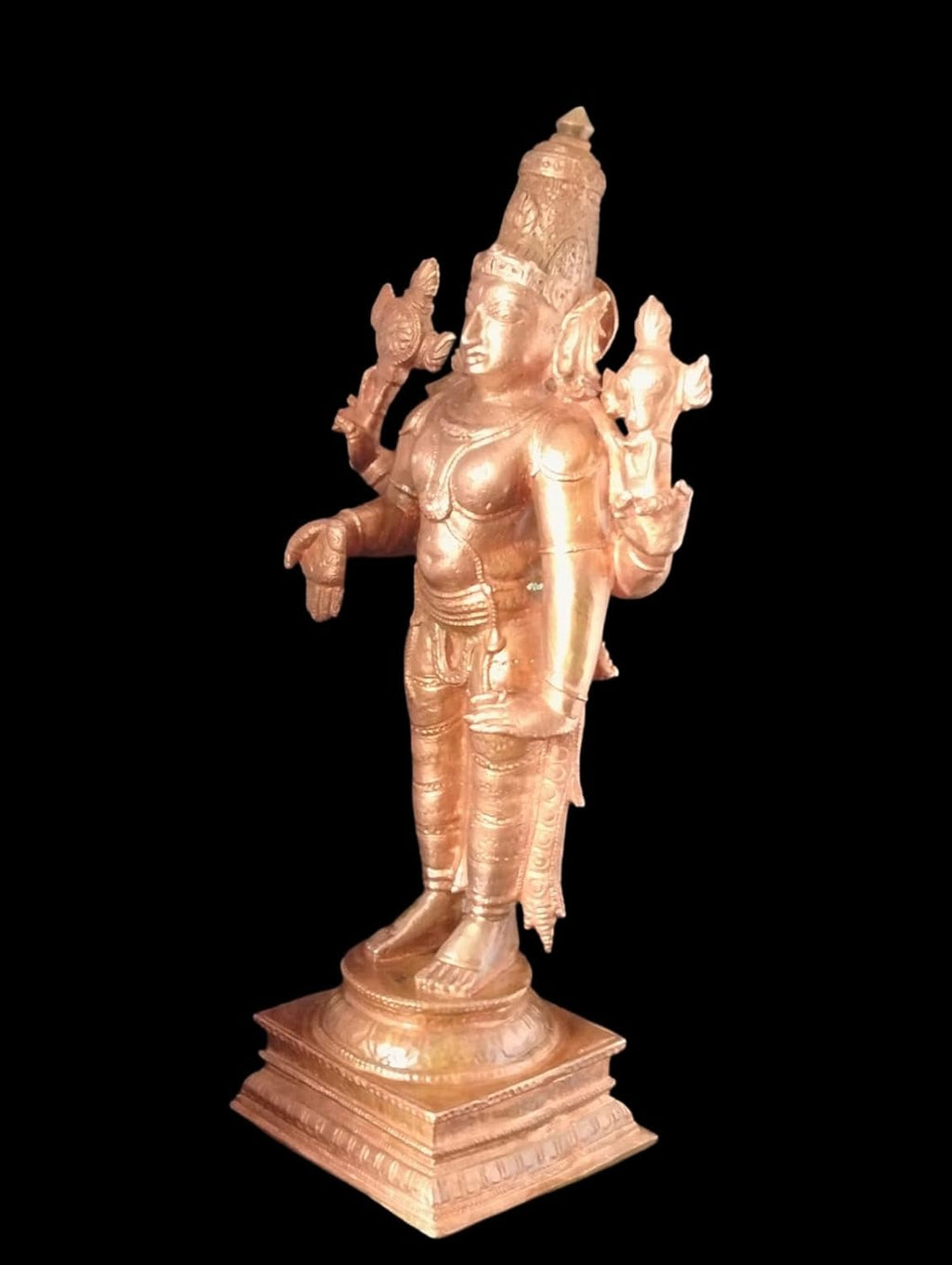 Brown Copper Idols Srinivasa Perumal 6 Inches, 760 Garm Pack Of 1 Piece