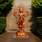 Brownish-Orange Copper Idols Of God Kalabhairavar, 5.5 Inches, 430G, Patina Antique Finish, Pack Of 1 Piece