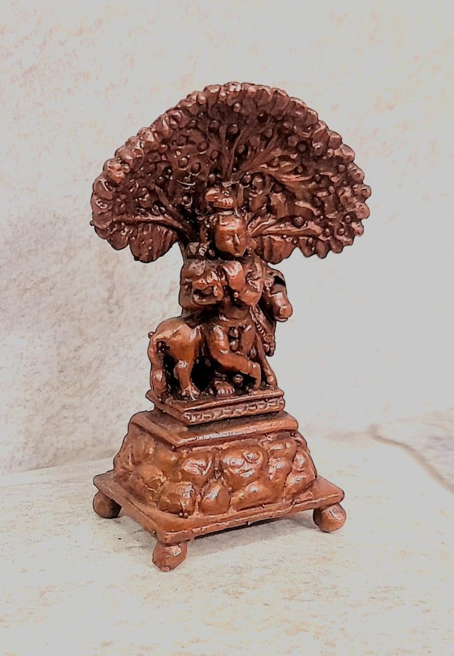 Brown Copper Idols Of God Krishna, Height 4.8 Cm, 36 Gram, Handmade, Pack Of 1 Piece