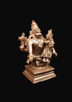 Sacred Copper Lakshmi Narasimhar Idol – 4.3 Inches, 730 Grams, Handmade, Antique Patina Finish, Pack of 1 Piece