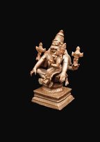 Sacred Copper Lakshmi Narasimhar Idol – 4.3 Inches, 730 Grams, Handmade, Antique Patina Finish, Pack of 1 Piece