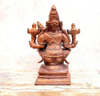 Sacred Copper Lakshmi Narasimhar Idol – 4.3 Inches, 730 Grams, Handmade, Antique Patina Finish, Pack of 1 Piece