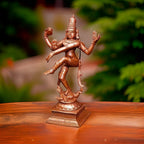 Brownish-Orange Copper Idols Of God Natarajar, 6 Inches, 480G, Patina Antique Finish, Pack Of 1 Piece