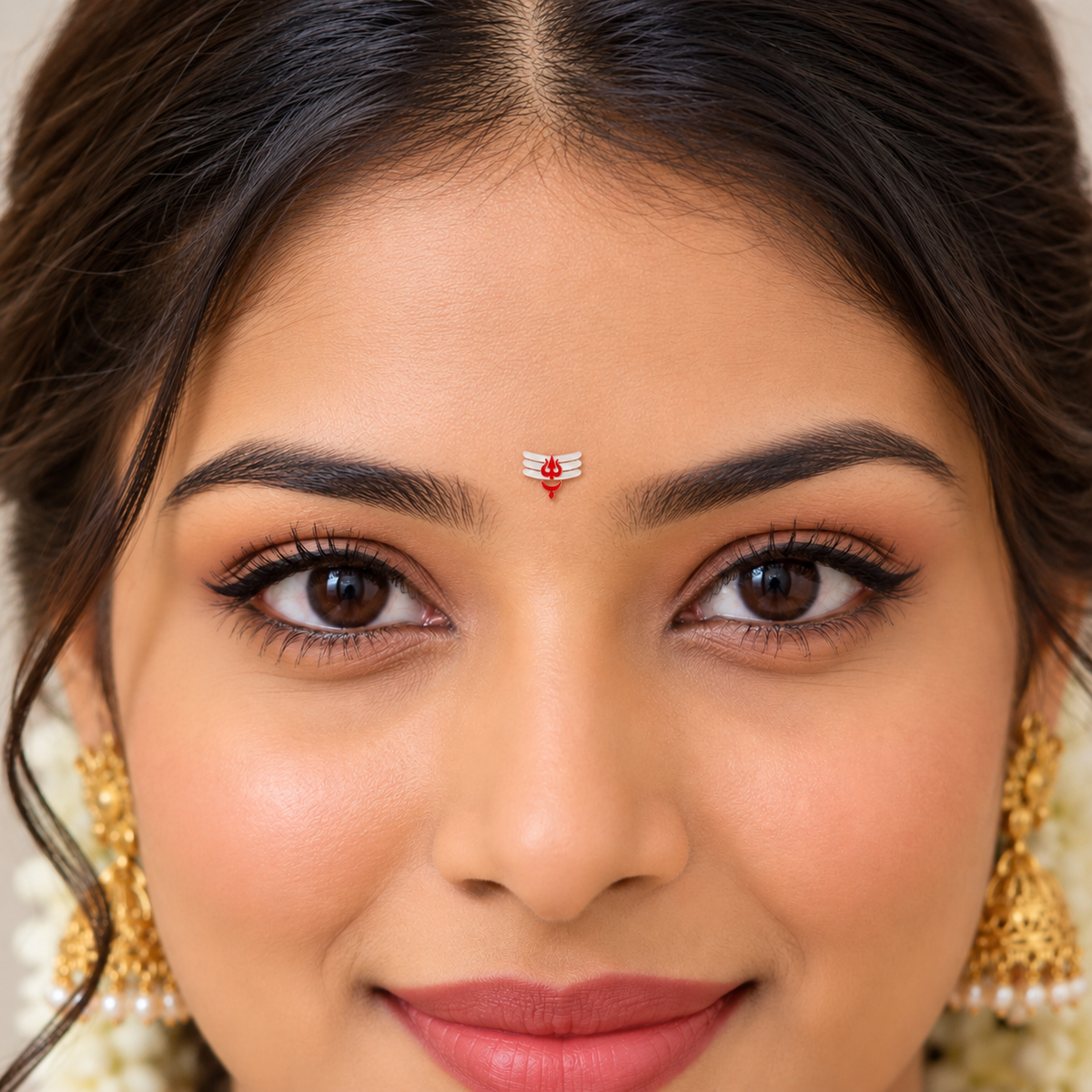 Mahadev Tripundra Trishul Designer Bindi Set – Traditional Shiva Tilak Design (Bindis Sticker 6)