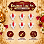 Premium Tirunamam Tilak Bindi Set – White & Red Traditional Design | Bindis Sticker 6