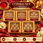 Traditional Divine Bindi Combo - Set of 5 pack-  Unique Spiritual Designs (Pack of 25  Bindi  Stickers )