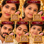 Traditional Designer Bindi Combo Set of 5 pack | Namam, Drishti Eye, Tripundra, Tilak & Drop Designs