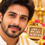 Traditional White Tilak Designer Bindi Set of 6 | Premium Forehead Stickers for Pooja, Festivals & Daily Wear
