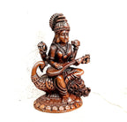 Brown Copper Idols Of God Saraswathi, 4.1Cm, 98G Handmade Pack Of 1 Piece
