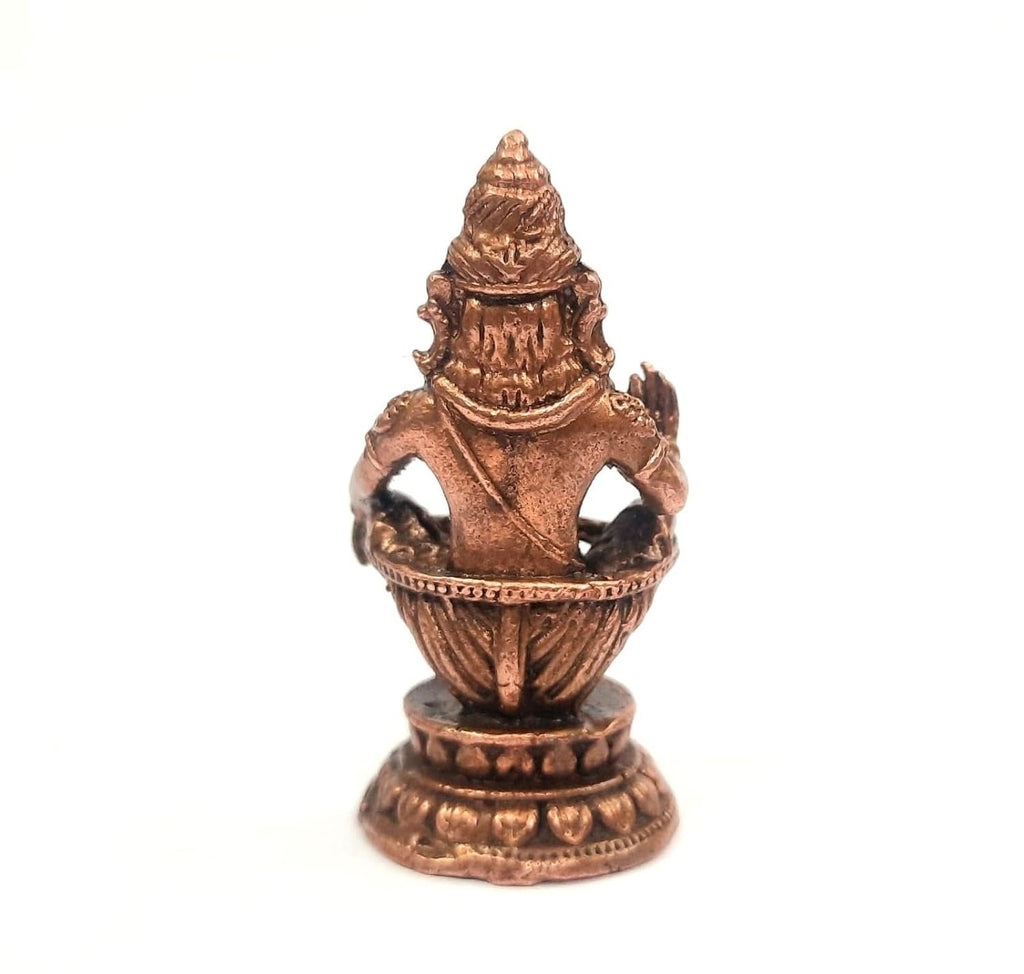 Sacred Sabarimala Lord Ayyappa Solid Copper Idol – 5.5 cm | 55 Grams | Antique Patina Finish | Handcrafted Temple Murti