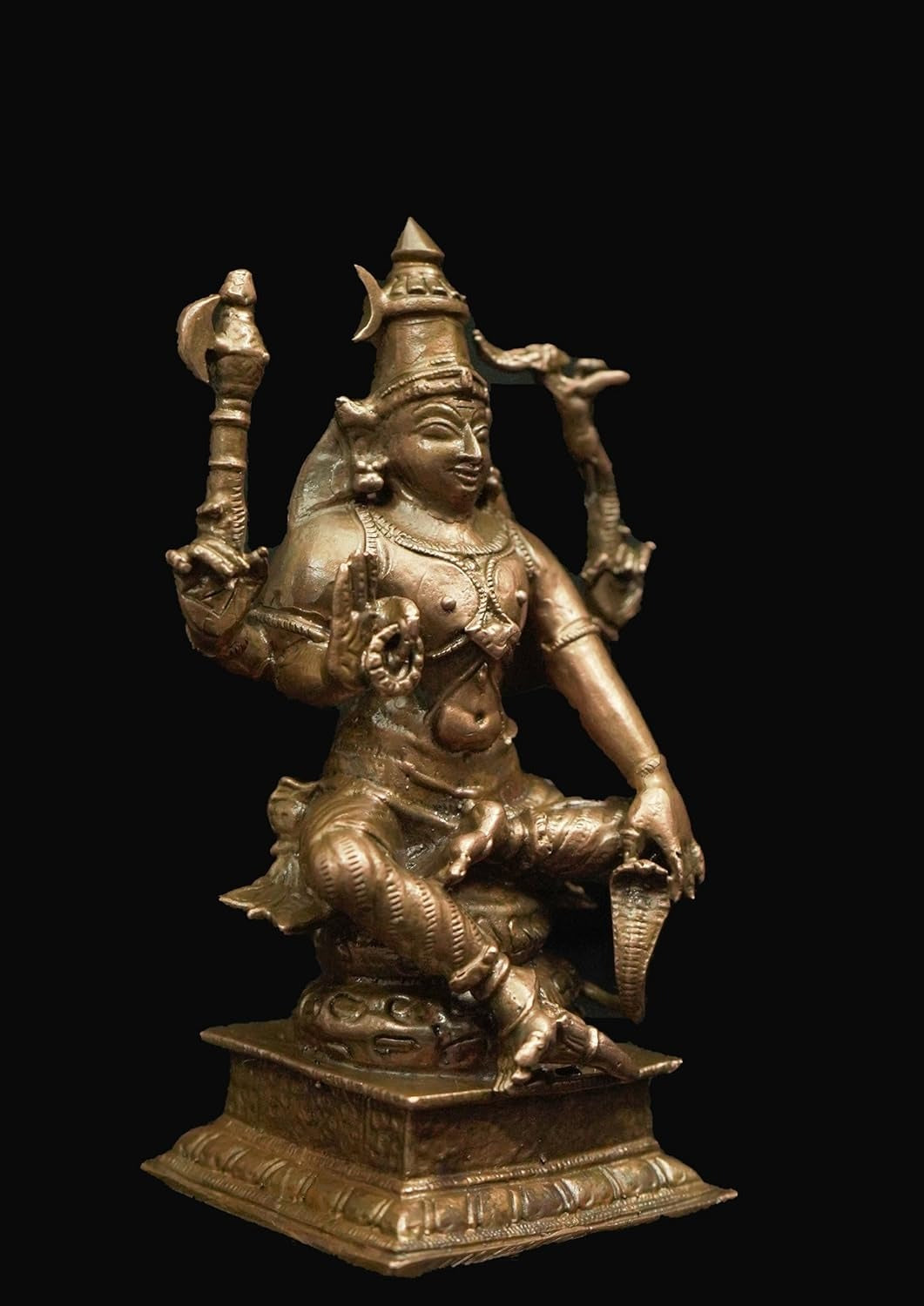 Brownish-Orange Copper Idols Of God Lord Shiva, With Nandi Idol, 3.7 Inch, 470, Patina Antique Finish, Pack Of 1 Piece