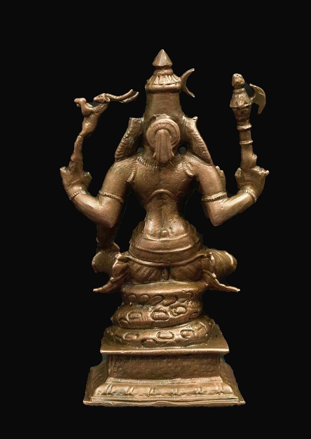 Brownish-Orange Copper Idols Of God Lord Shiva, With Nandi Idol, 3.7 Inch, 470, Patina Antique Finish, Pack Of 1 Piece