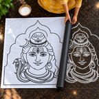 Shiva Face – 2.5 ft (H) × 2 ft (W) Flex Stencil | Lord Shiva Kolam & Rangoli Design