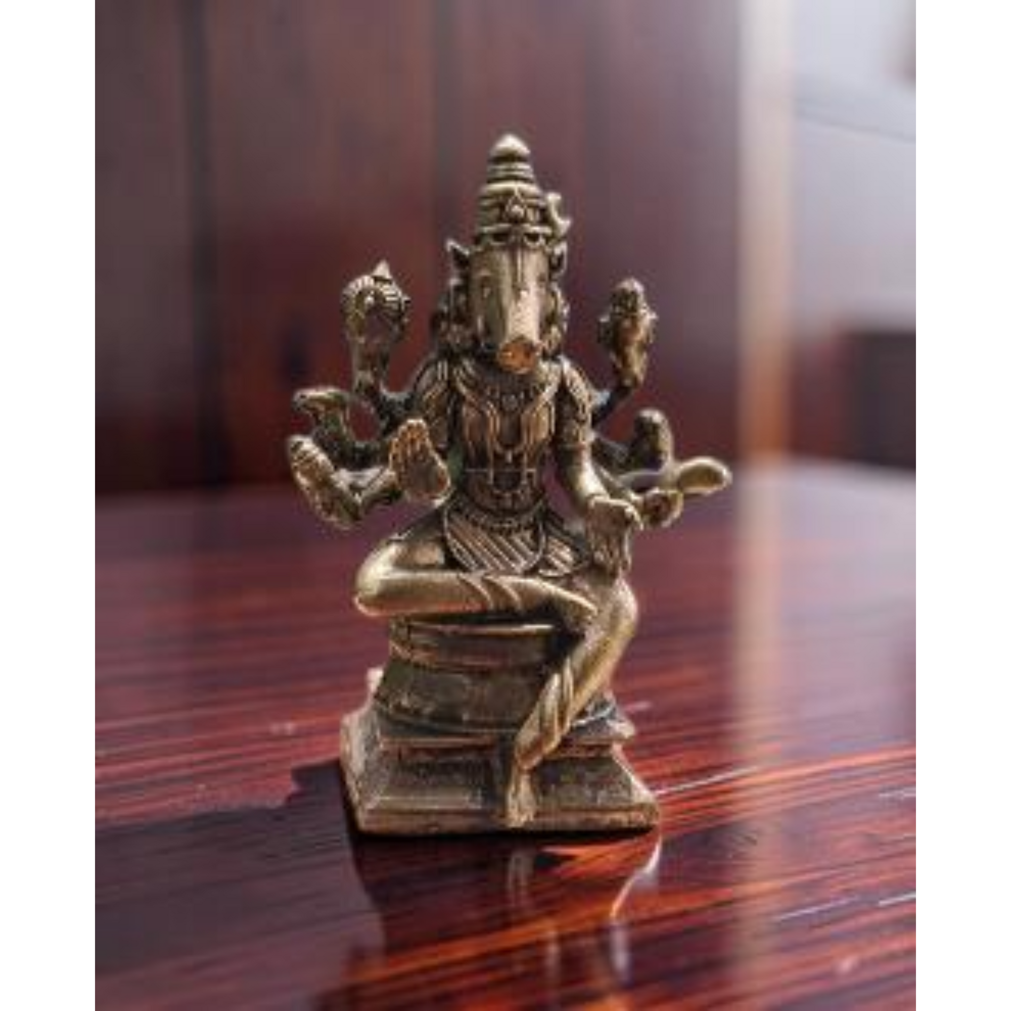 Sacred Lord Varahi   Solid Brass Mini Idol – 3 Inches | 130 Grams  | Handcrafted Temple Murti | Unikraf