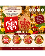 Combo 3| Divine Symbol Coconut Decoration Stencil Set | Reusable Velvet Stencils for Pooja & Festivals | Trishul, Om, Naga, Kurma & Krishna Designs | Pack of 5