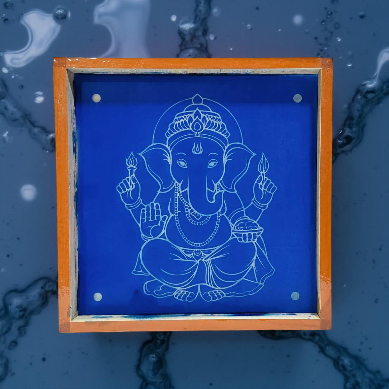 Unikraf Ganesha Rangoli Stencil Wooden 10*10 Inches Pack of 1 Piece