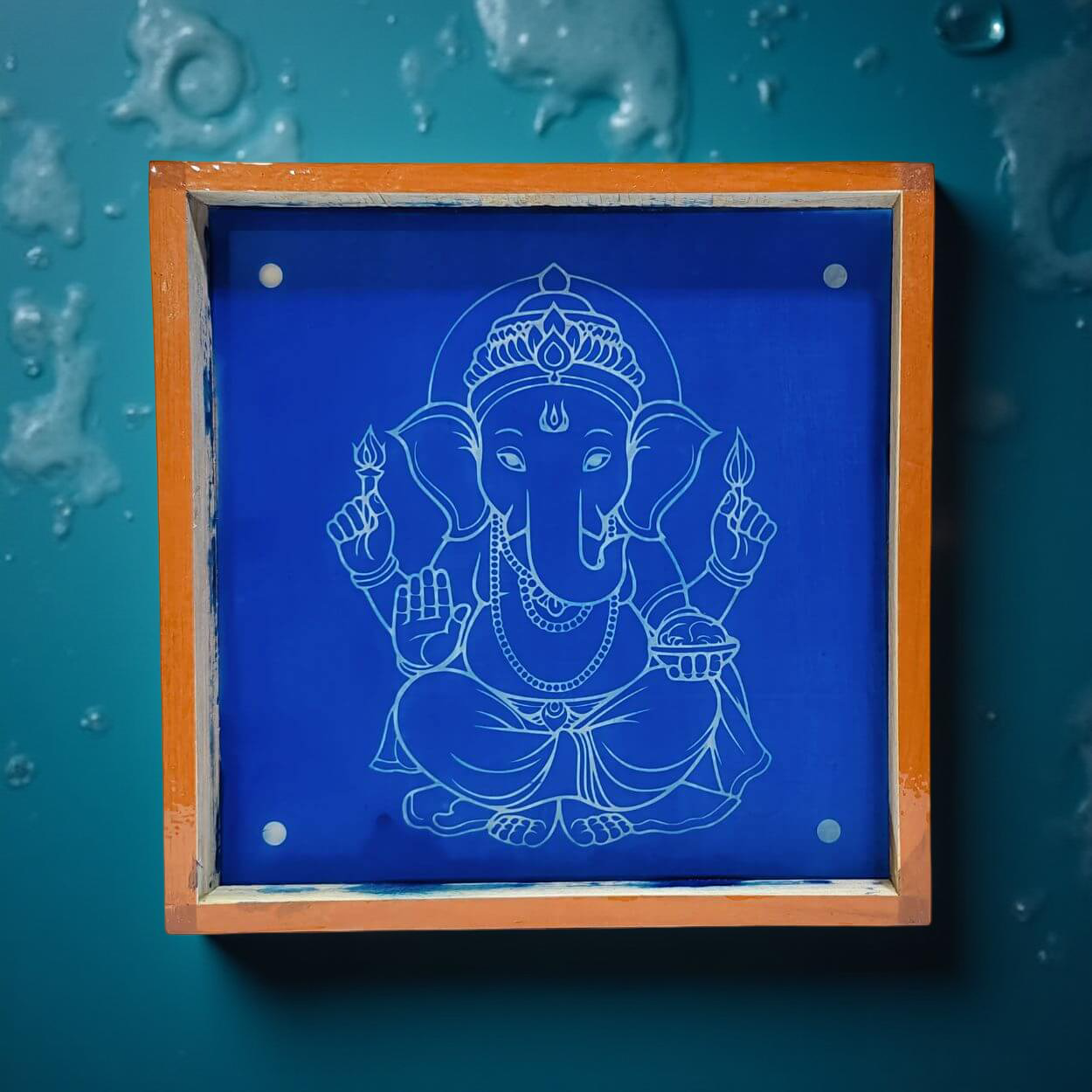 Unikraf Ganesha Rangoli Stencil Wooden 10*10 Inches Pack of 1 Piece
