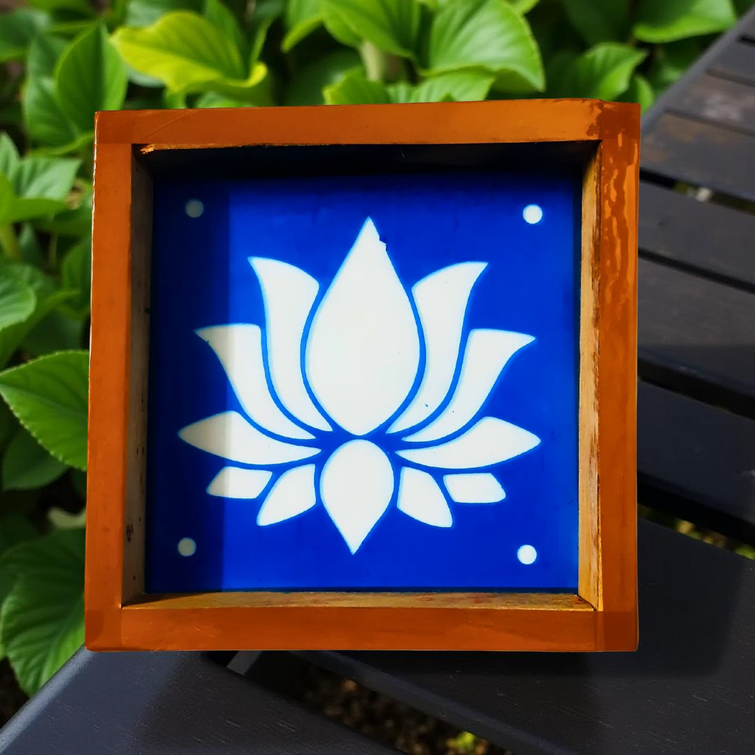 Unikraf  Lotus Flower Rangoli Stencil Wooden 5X5 Inches Pack of 1 piece