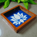 Unikraf  Lotus Flower Rangoli Stencil Wooden 5X5 Inches Pack of 1 piece