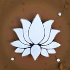 Unikraf  Lotus Flower Rangoli Stencil Wooden 5X5 Inches Pack of 1 piece