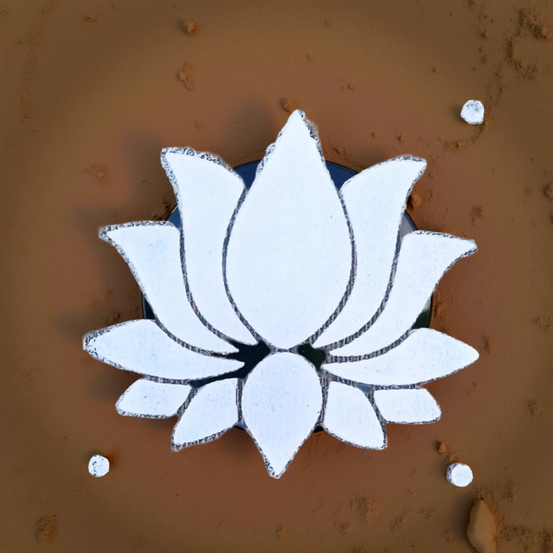 Unikraf  Lotus Flower Rangoli Stencil Wooden 5X5 Inches Pack of 1 piece