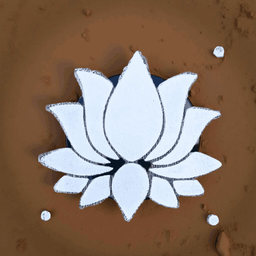Unikraf  Lotus Flower Rangoli Stencil Wooden 5X5 Inches Pack of 1 piece