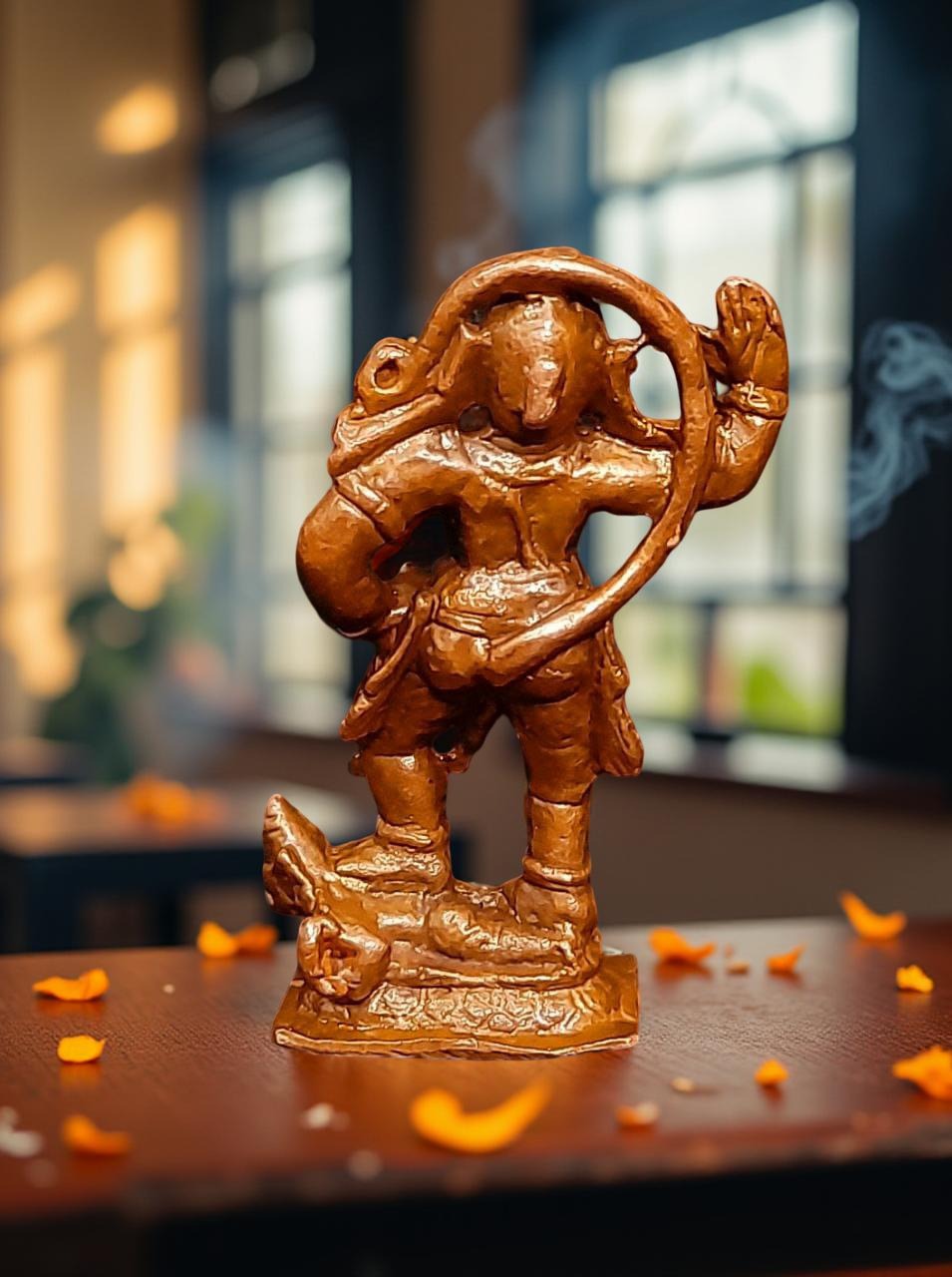 Sacred Copper Hanuman Idol – 2.1 Inches, 60 Grams, Handmade Antique Patina Finish, Pack of 1 Piece