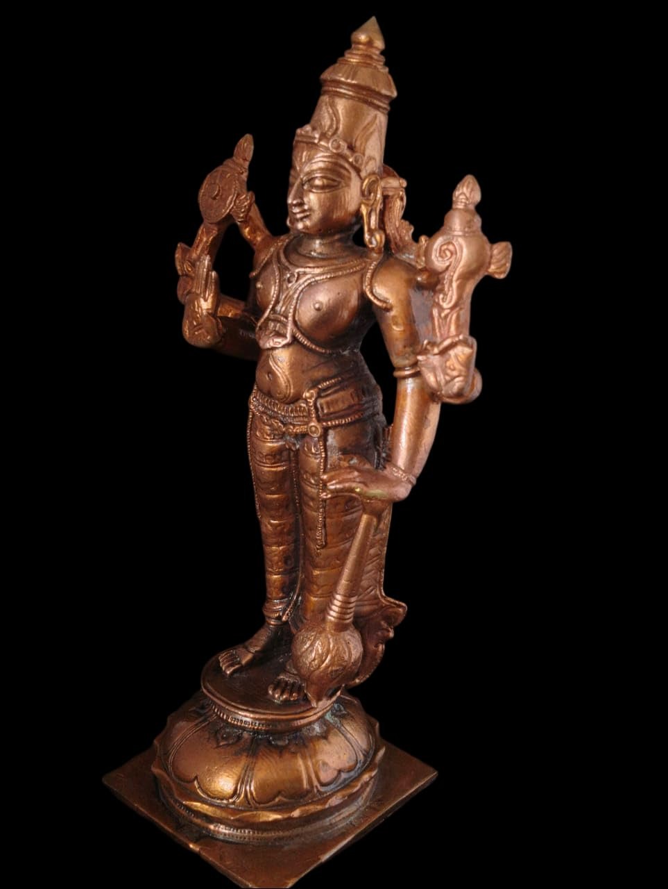 Brown Copper Idols Of God Srinivasa Perumal 6 Inches, 560 Garm Pack Of 1 Piece