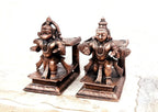 Brownish-Orange Copper Idols, 7.5 Cm, Handmade Hanuman And Garuda Combo 610 G, Patina Antique Finish, Pack Of 1 Piece