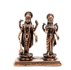 Brownish-Orange Copper Idols India, 1.9 Inches, Handmade Vishnu Lakshmiidol With, 105G, Patina Antique Finish, Pack Of 1 Piece