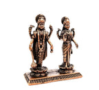 Brownish-Orange Copper Idols India, 1.9 Inches, Handmade Vishnu Lakshmiidol With, 105G, Patina Antique Finish, Pack Of 1 Piece