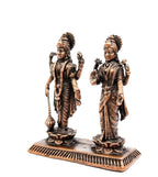 Brownish-Orange Copper Idols India, 1.9 Inches, Handmade Vishnu Lakshmiidol With, 105G, Patina Antique Finish, Pack Of 1 Piece