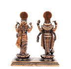Brownish-Orange Copper Idols India, 1.9 Inches, Handmade Vishnu Lakshmiidol With, 105G, Patina Antique Finish, Pack Of 1 Piece