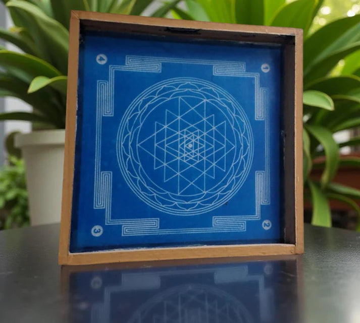 Unikraf  Sri Chakra Yantra  Rangoli Stencil Wooden 10x10 Inches Pack of 1 piece