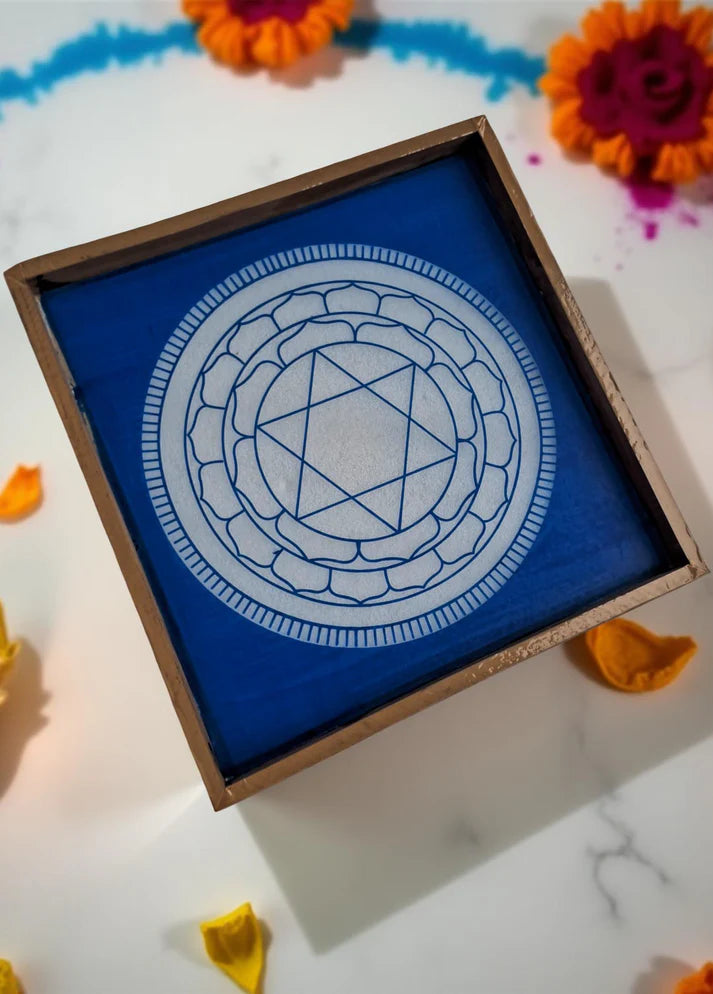 Unikraf Sudarshana Mandala 1 Yantra Rangoli Stencil Wooden 13x13 Inches Pack of 1 piece