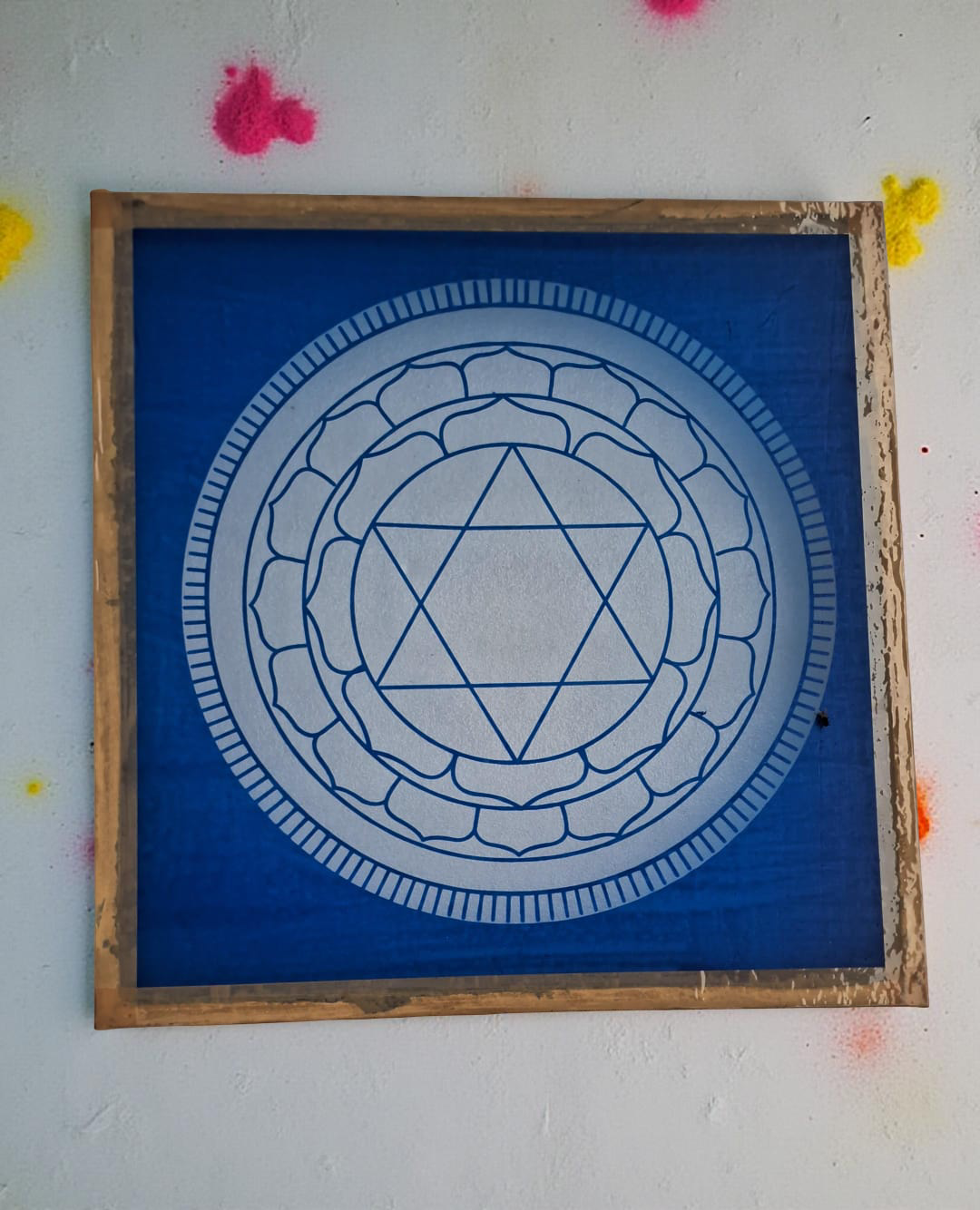 Sudarshana Mandala 1 Yantra  Rangoli Stencil Wooden  Pack of 1 piece